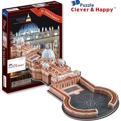 CLEVER&HAPPY 3D puzzle Bazilika Sv. Petra, Vatikán 56 ks