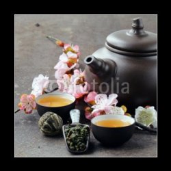 WEBLUX Obraz 1D - 50 x 50 cm - tea set (teapot, cups and different green  tea) čajová souprava (čajová konvice, šálky a různé zelené čaje) obraz -  Nejlepší Ceny.cz