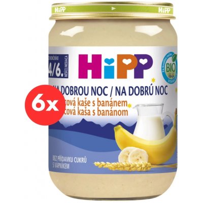 Hipp Bio Dobrou noc Krupicová s banánem 6 x 190 g – Hledejceny.cz