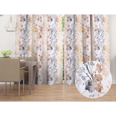 Biante Sametový závěs Tamara TMR-008 Hnědé a šedé pnoucí rostliny 145x190 cm – Hledejceny.cz