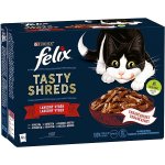 Felix Tasty Shreds s hovězím kuřetem kachnou krůtou ve šťávě 12 x 80 g – Hledejceny.cz