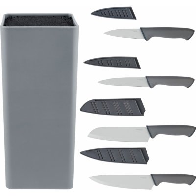 SILVERCREST Sada kuchyňských nožů a bloku na nože šedá 5 ks – Zboží Dáma SILVERCREST Sada kuchyňských nožů a bloku na nože šedá 5 ks – Zboží Dáma