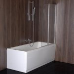 RUIZ vanová zástěna skládací 900mm, čiré sklo BSR-90 – Sleviste.cz