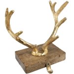 Zlatý kovový háček na punčochu Parohy - 21*13*21 cm - Clayre & Eef – Hledejceny.cz