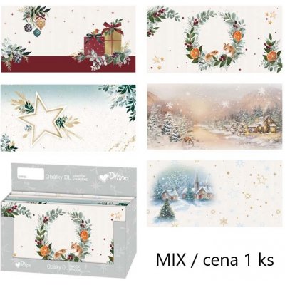 Ditipo Vánoční obálka papírová DL - mix motivů / cena 1ks 1042 – Hledejceny.cz
