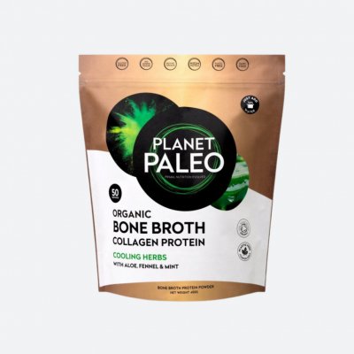 Planet Paleo Organic Bone Broth Cooling Herbs Hovězí vývar a protein na citlivé zažívání 450 g – Sleviste.cz