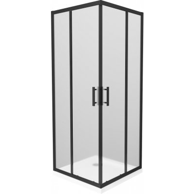 MEXEN/S Rio sprchový kout čtverec 70x70, dekor, černá + bílá vanička se sifonem 860-070-070-70-30-4010B – Zboží Dáma