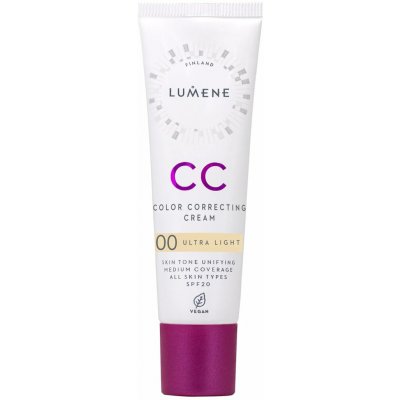 Lumene Color Correcting CC krém pro jednotný tón pleti SPF20 00 Ultra Light 30 ml – Sleviste.cz
