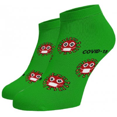 Veselé ponožky Koronavir nízké Zelená – Zboží Mobilmania