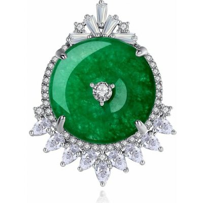 Krista Paulitti Rhodium ozdoby na NailArt TRIPLE AAA ZIRCON SELECTION RHODIUM PLATING Ø 21 MM X 26 MM GREEN – Hledejceny.cz