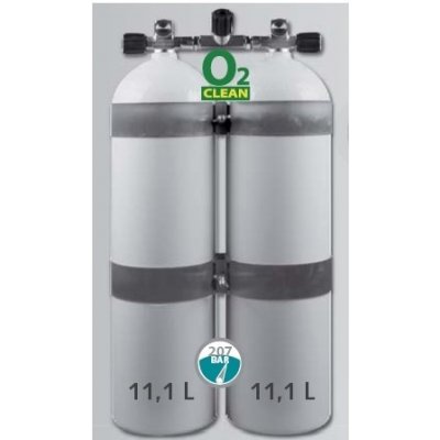 LUXFER Lahev "dvojče" 2 x 11,1 L ALU 207 bar manifold a obruče – Zbozi.Blesk.cz