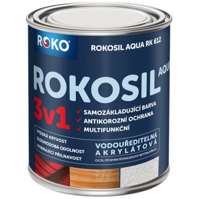 ROKOSIL Barva samozákladující Aqua 3v1 RK 612 stř. šedá 3 l – Zbozi.Blesk.cz