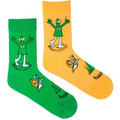 Jů a Hele Ponožky zeleno žluté dětské