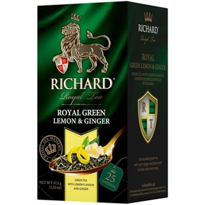 Richard Zelený čaj Royal Green Lemon & Ginger Richard 25 sáčků – Zboží Mobilmania