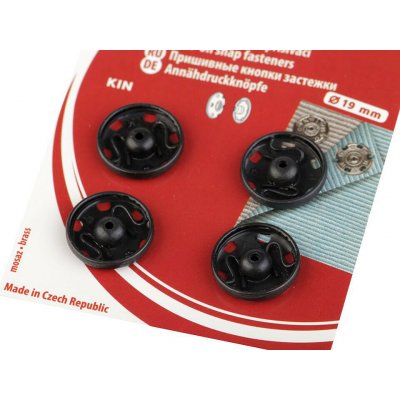 Kovové patentky / stiskací knoflíky Varianta: 9/19 mm 7 černá, Balení: 1 karta – Zboží Dáma