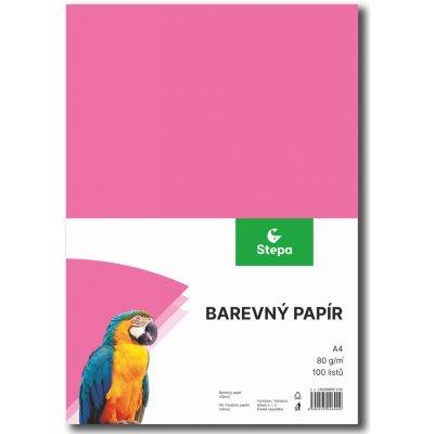 Barevný papír A4 100/80 g růžový Stepa s.r.o. – Zboží Mobilmania