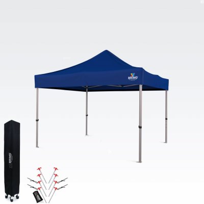 BRIMO Zahradní Altán Skládací 3x3m Prémiová UV/PVC Ochrana bez stěn Modrá S. Alu – Zboží Dáma