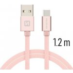 Swissten 71521205 USB/USB-C, 1,2m, růžovo-zlatý – Zboží Mobilmania