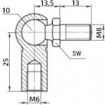 AL-KO Kulový kloub WG CS k plynové vzpěře M8x13 (c=25mm), pro závit M6 – Hledejceny.cz