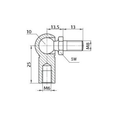 AL-KO Kulový kloub WG CS k plynové vzpěře M8x13 (c=25mm), pro závit M6 – Hledejceny.cz