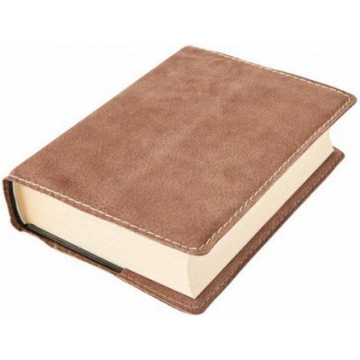 Kožený obal na knihu Klasik M 22,7 x 36,3 cm kůže hnědá semiš – Zboží Dáma