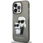 Pouzdro Karl Lagerfeld IML Glitter Karl and Choupette NFT iPhone 14 Pro Max černé – Zboží Mobilmania