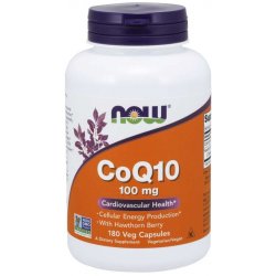 Now CoQ10 koenzym Q10 + Hawthorn Berry hloh 100 mg 180 rostlinných kapslí