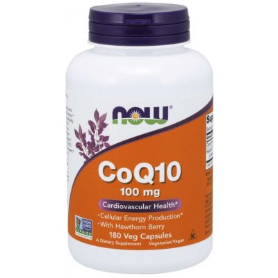 Now CoQ10 koenzym Q10 + Hawthorn Berry hloh 100 mg 180 rostlinných kapslí
