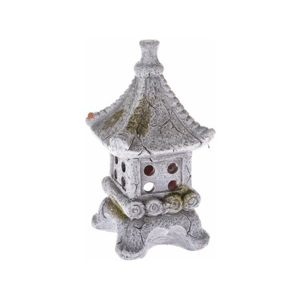 Svícen Keramický svícen na čajovou svíčku Pagoda, 11 x 20 x 10,5 cm