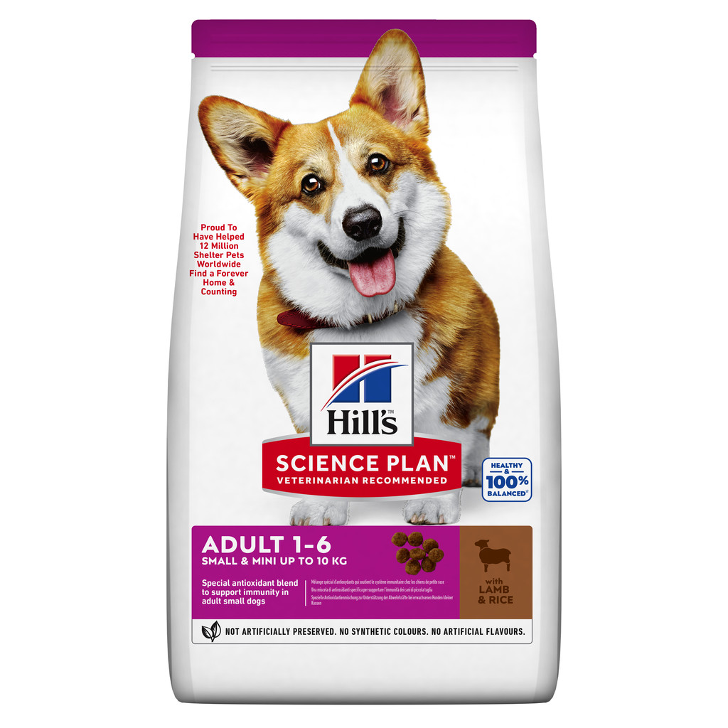 Hill's Science Plan granule pro dospělé psy malých plemen s jehněčím a rýží 2 x 6 kg
