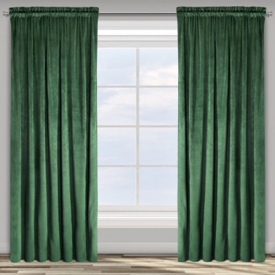 Hotový závěs D91 ROSA tmavě zelený - na pásce – Zboží Mobilmania