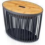 Prosperplast Set 2 univerzálních oválných košů s bambusovými víky CLUBO 30+55l antracit – Zboží Mobilmania