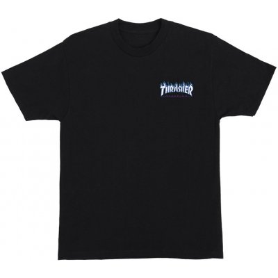 Santa Cruz triko Thrasher Flame Dot S/S Regular T-Shirt Mens Black