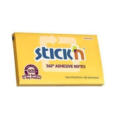 Stick´n Samolepicí bloček, žlutá, 76x127 mm, 100 listů, STICK N 21555 ,balení 100 ks – Hledejceny.cz