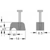 Hřebík 262254 Příchytka s hřebíčkem pro kulaté kabely 4,1 mm, světle šedá, Haupa