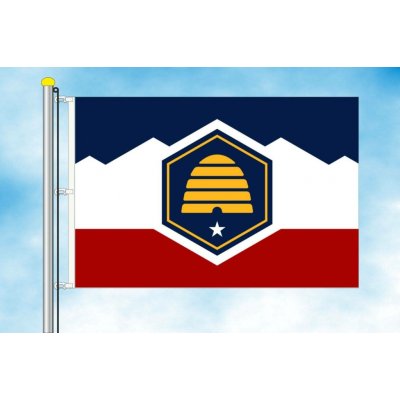LIBEA, s.r.o. Utah vlajka Rozměr: 40×60 cm, Uchycení: Karabiny na stožár – Hledejceny.cz