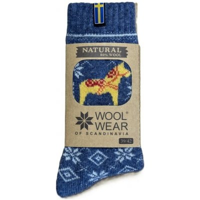 Woolwear of Scandinavia Vlněné ponožky Blue/Yellow Dalahest no. 121 modrá – Hledejceny.cz