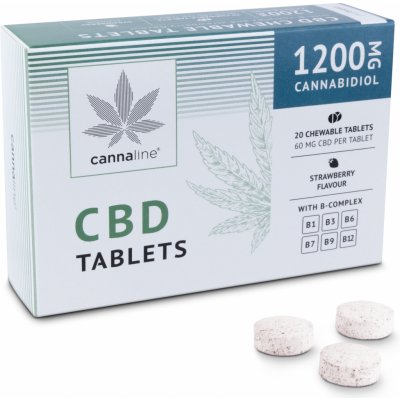 cannaline CBD tablety s B-komplex vitamíny 1 200 mg CBD 20 ks