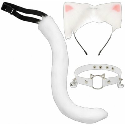 kočka s obojkem 3 ks bílý Ruhhy 26584 – Zboží Mobilmania