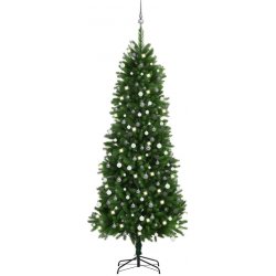 Vidaxl Umělý vánoční stromek s LED a sadou koulí 240 cm zelený 3077729 HangarStore.cz
