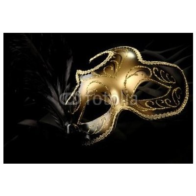 WEBLUX 11491413 Samolepka fólie ornate carnival mask over black silk background ozdobná karnevalová maska ??na pozadí černého hedvábí rozměry 145 x 100 cm – Zbozi.Blesk.cz