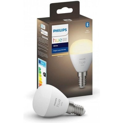 Philips Hue LED White Bluetooth žárovka E14 kapka 5,7W 470lm 2700K P45 IP20