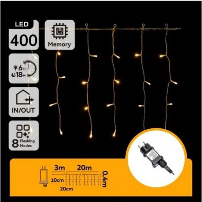 Aigostar LED Ven. ván. řetěz 400xLED/6W/230V/8 funkcí 20x0,4m IP44 teplá bílá B103031QB – Hledejceny.cz