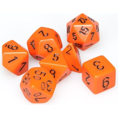 Set 7 RPG kostek: D4 D6 D8 D10 D12 D20 D10% Chessex Oranžová – Zbozi.Blesk.cz