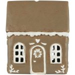 IB LAURSEN Keramický svícen Stillenat Gingerbread Door Wreath béžová barva keramika – Hledejceny.cz