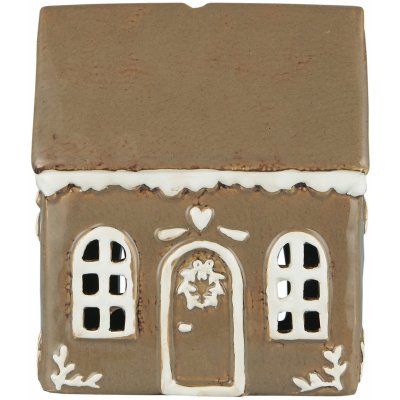 IB LAURSEN Keramický svícen Stillenat Gingerbread Door Wreath béžová barva keramika – Hledejceny.cz