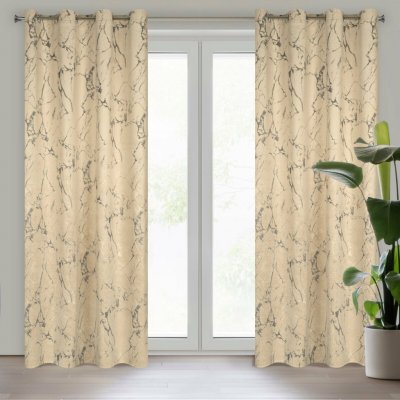 EUROFIRANY ZATEMŇOVACÍ ZÁVĚS NA KROUŽCÍCH WERA 140X250 CM CAPPUCCINO – Hledejceny.cz