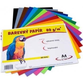 Barevný papír A4 80 g 60 ks 12 barev