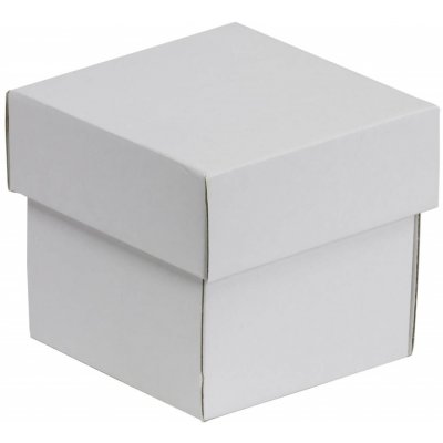 Pevná dárková krabička s víkem 100x100x100/40 mm, bílá – Zboží Mobilmania