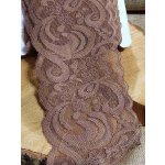 Elastická krajka šíře 90 mm hnědá – Zboží Dáma
